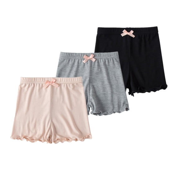 Uccdo 3 Packs Girls Dance Bike Shorts Under Dress Shorts Underwear Undershorts for Gym Sports, Playground, Under Skirts For Toddler Little Girls 3-10 Years Old
