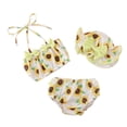 thumbnail image 1 of Uccdo 3Pcs Baby Girls Floral Print Swimsuit Toddler Halter Bikini Trunks Beach Hat Set 0-3Y, 1 of 7