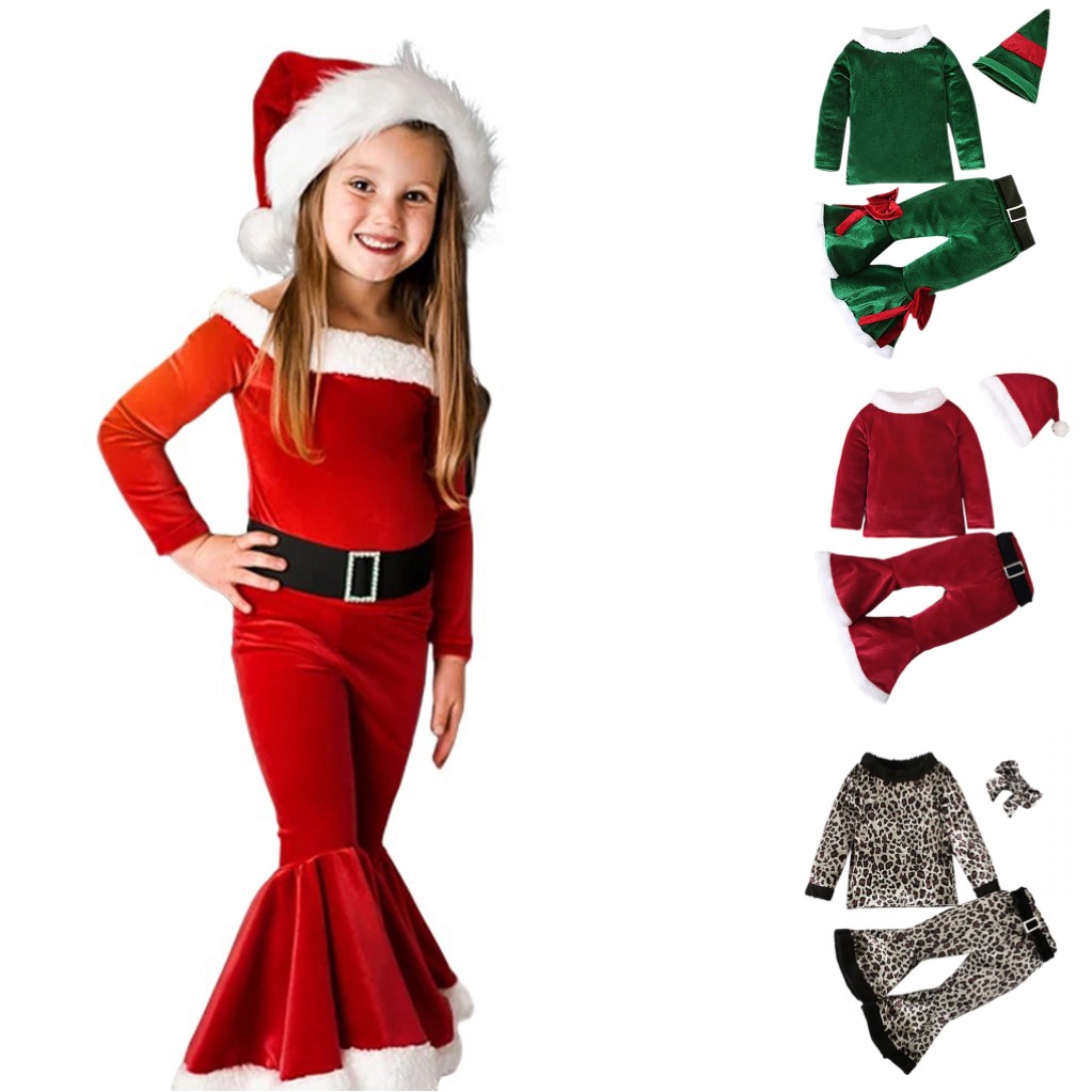 Costume Bébé Père Noël En Polaire - Ensemble Chaud Pour Enfant (haut, Pantalon, Bonnet, Chaussettes)