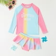 thumbnail image 1 of Uccdo 4-9T Girls Rash Guards Swimsuits, Little Girls Two-Piece Long Sleeve UPF50+ Bathing Suit, Size 4-9 Years, 1 of 8