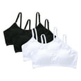 thumbnail image 1 of Uccdo 4 Packs Girls Casual Padded Training Bras Cami Crops Everyday Bras with 3 Row Buckle, 9-16T, 1 of 8
