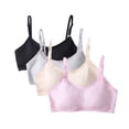thumbnail image 1 of Uccdo 4 Packs Teens Girls Adjustable Strap Solid Training Bra Sets Wireless Padded Crop Cami Sports Bra 10-16T, 1 of 8