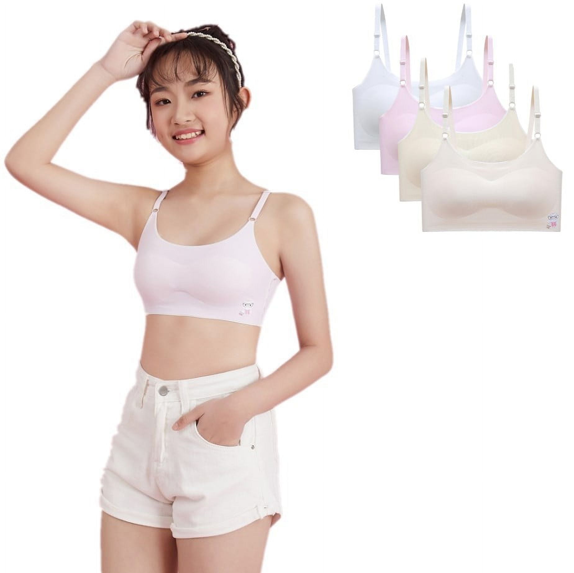 Uccdo 4 Packs Teens Girls Wireless Padded Training Bra Sets