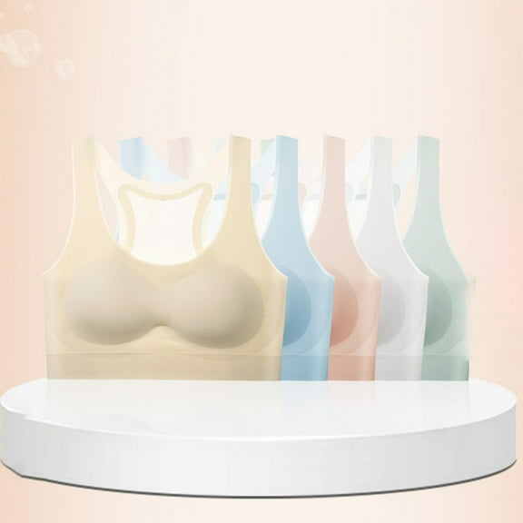 Uccdo 5-Pack Girls Casual Eveyday Bra Sets 10-18T Teens Girl Sports Training Bra Wireless Padded Crop Cami Bras For Junior Big Girls