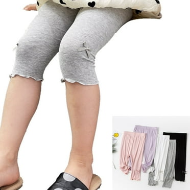 Uccdo 5 Pack Girls Summer Capris Leggings Stretch Modal Cropped Leggings Tights 3/4 Pants 3-13 Years