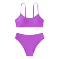 thumbnail image 1 of Uccdo 7-14T Girls Summer Bikinis Swimsuit, Big Girls Two-Piece Solid Color Bathing Suit Swimwear For Spring Break, Beachwear, Water Park, Size 7-14 Years, 1 of 3