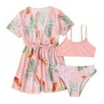 thumbnail image 1 of Uccdo 7-14Y Girls Bikini Swimsuits Set, Big Girls Floral Bikinis Bathing Suit, 3 Pieces, Size 7-14T, 1 of 6