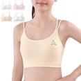 thumbnail image 1 of Uccdo 8-16T Girls Seamless Training Bra Wireless Padded Sports Bras Crop Bralette Camisole Vests, Pack of 4, 1 of 8