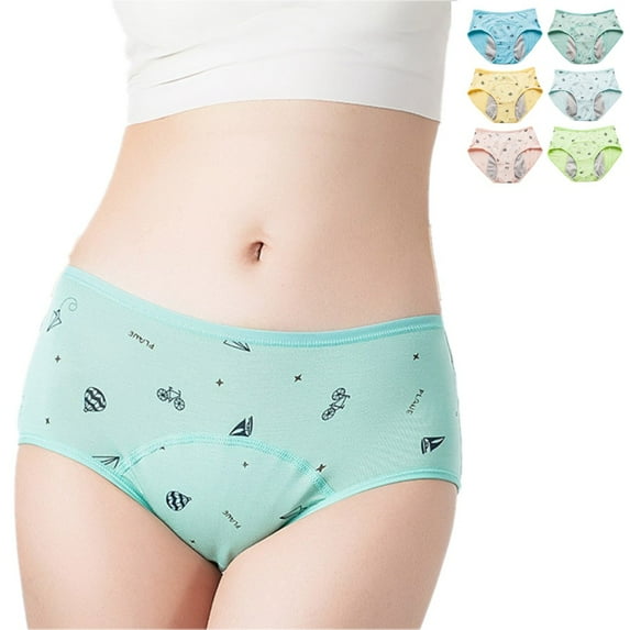 Uccdo 8-16T Teen Girls Cotton Underwear Hipster Briefs Undies Period Panties for Teenager Big Girls Pack of 6