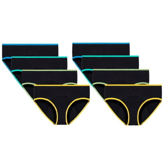 Uccdo 8-16T Teen Girls Cotton Underwear Hipster Briefs Undies Period Panties for Teenager Big Girls Pack of 8