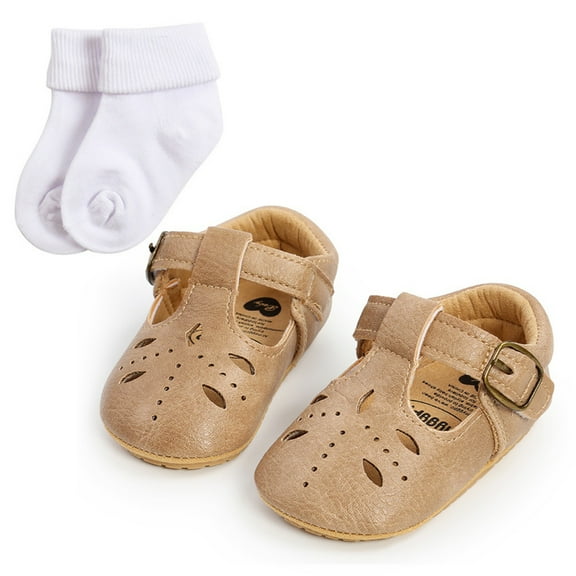 Uccdo Baby Boys Girls Soft Sole Flats Newborn PU Leather First Walker Hallow Out Cirb Shoes 0-18M