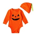 thumbnail image 1 of Uccdo Baby Girl Boy Halloween Pumpkin Clothes With Hat, Kids Party Fancy Outfits One-Piece Rompers Bodysuits, 0-12M, 1-2T, 1 of 7
