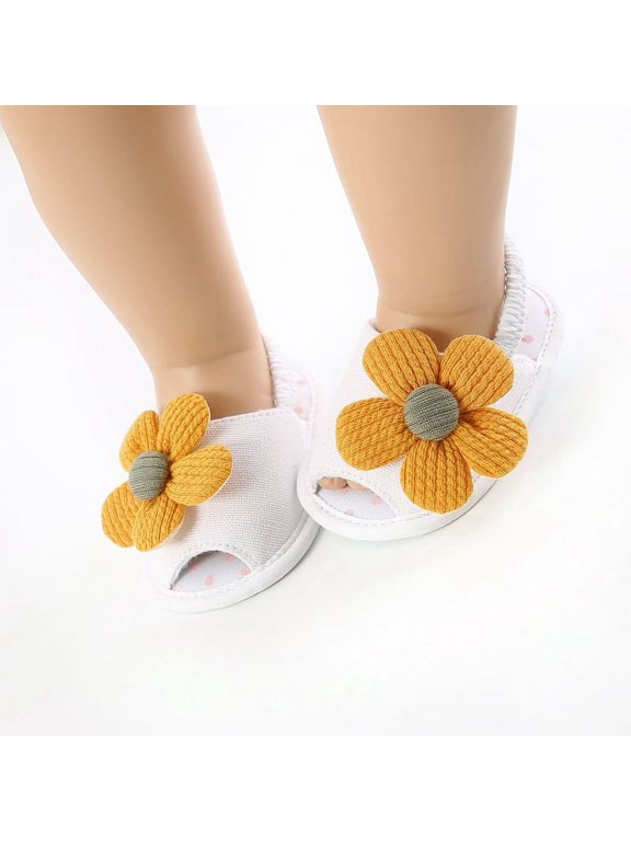 Baby Girl Flower Sandals Shoes Newborn Anti-Slip Summer Falts Shoes+Headband