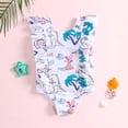 thumbnail image 1 of Uccdo Baby Girls One Piece Swimsuit, Toddler Girls Ruffled Sleeve Bathing Suit Floral Printed Swimwear, Size 1-5 Years, 1 of 5