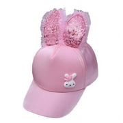 Uccdo Baby Girls Sequins Sun Hats Child Casual Rabbit Ear Design Adjustable Visors Cap 1-3T