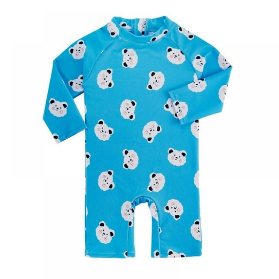 Uccdo Baby Toddler Boys Girls One-Piece Swimsuits Rash Guards Swimwear, Kids Long Sleeve Bathing Suit Surfing Suit, Size 1-7T