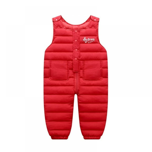 Uccdo Baby Winter Down Snow Pants Overalls Snowsuit Toddler Boys Girls Warm Down Jumpsuit Zipper Snow Bibs Pants 6M-4T