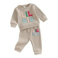 thumbnail image 1 of Uccdo Big Sister Little Sister Matching Outfits Toddler Baby Girls Long Sleeve Sweatshirt Tops + Pants 2Pcs Clothes Set, 1 of 8