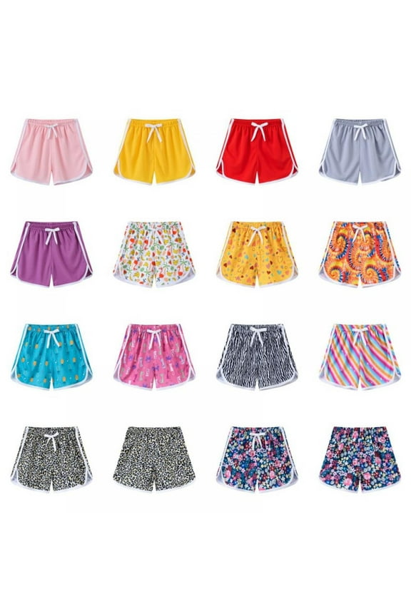 Boys Girls Summer Beach Board Shorts, Kids Quick Dry Swim Trunks, Toddler Athletic Bottom Drawstring Running Shorts 2-7T