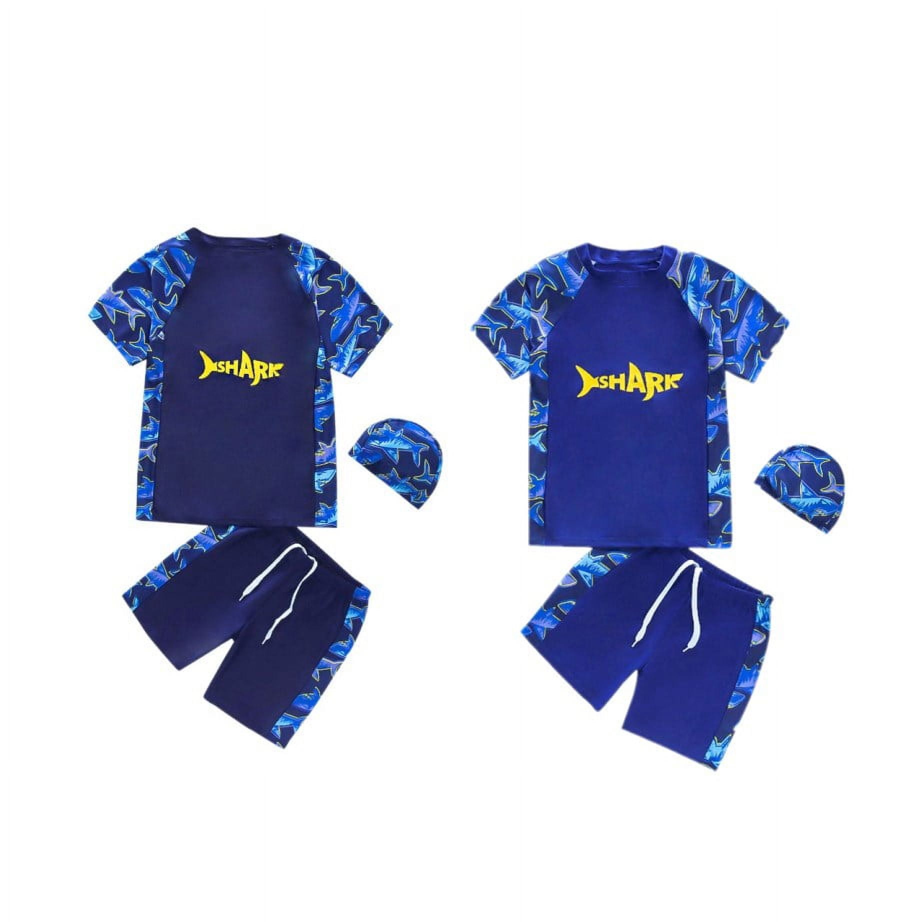 Uccdo Boys Swimsuit Kids Surfing Bathing Suit Short Sleeve Swim Shirts