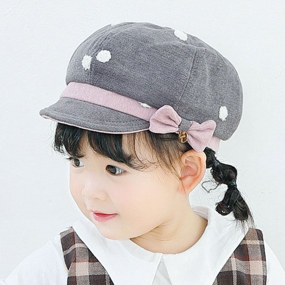 Uccdo Children Girls Retro Style Beret Caps Toddler Girl Autumn Bowknot Hats, 2-6T