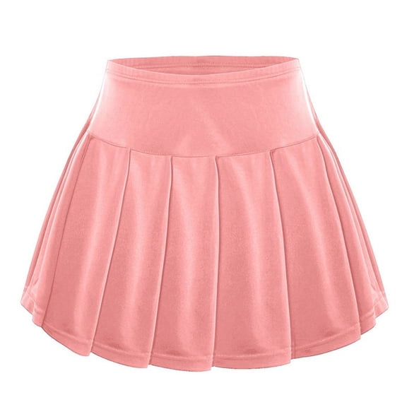 Uccdo Girls Casual Flared Pleated Skater Skirts High Waist Stretchy Mini Skirts with Liner, Size 3-16 Years