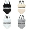 thumbnail image 1 of Uccdo Girls Matching Underwear Sets Training Bra Panties Wireless Crop Cami Sports Bra Hipster Set, 4-Pack, 8-16T, 1 of 8