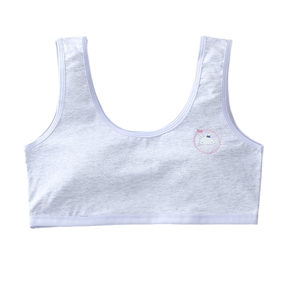 Uccdo Girls Training Bra Bralette Casual Wireless Padded Bra Racerback Vest Sports Bra, One Size, 8-16T