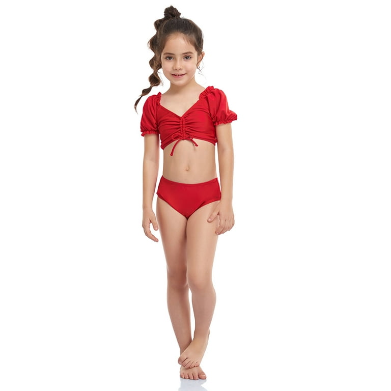 Uccdo Girls Two Piece Swimsuits Kids Tween Girl Bikini Set Bathing Suit  Swimwear 6-14T 