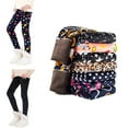 thumbnail image 1 of Uccdo Girls Winter Thicken Fleece Lined Leggings Toddler Teenage Girl Warm Floral Tights Stretchy Long Pants 3-13Y, 1 of 8