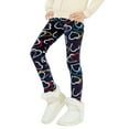 thumbnail image 1 of Uccdo Girls Winter Thicken Fleece Lined Leggings Toddler Teenage Girl Warm Floral Tights Stretchy Long Pants 3-13Y, 1 of 7