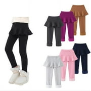 Uccdo Girls Winter Warm Fleece Lined Leggings Kids Thicken Skirt Tights Stretch Pants For Teenage/Little Girls 3-11Y