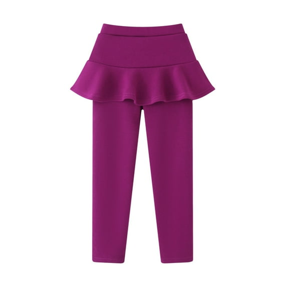 Uccdo Girls Winter Warm Fleece Lined Leggings Kids Thicken Skirt Tights Stretch Pants For Teenage/Little Girls 3-11Y