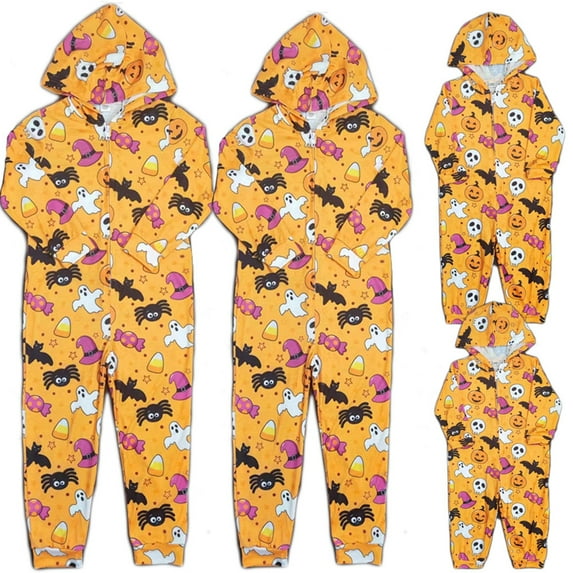 Uccdo Halloween Matching Family Pajamas Sets Holiday Hooded One-Piece Jumpsuits Pjs Sleepwear For Adult/Kid/Baby