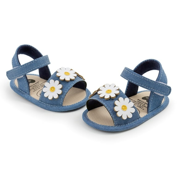 Uccdo Infant Baby Girls Summer Flower Sandals Flats Newborn Soft Sole First Walker Dress Shoes 0-18M