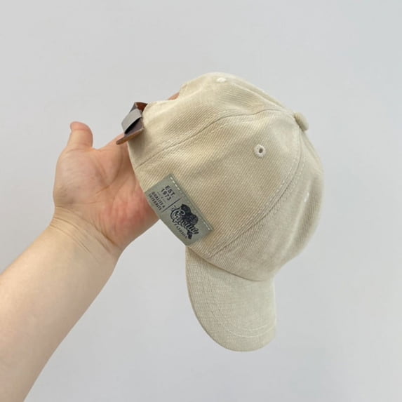 Uccdo Kids Faux Suede Baseball Caps Sun Hats Children's Adjustable Hat With Cloth Patch, 1-6T