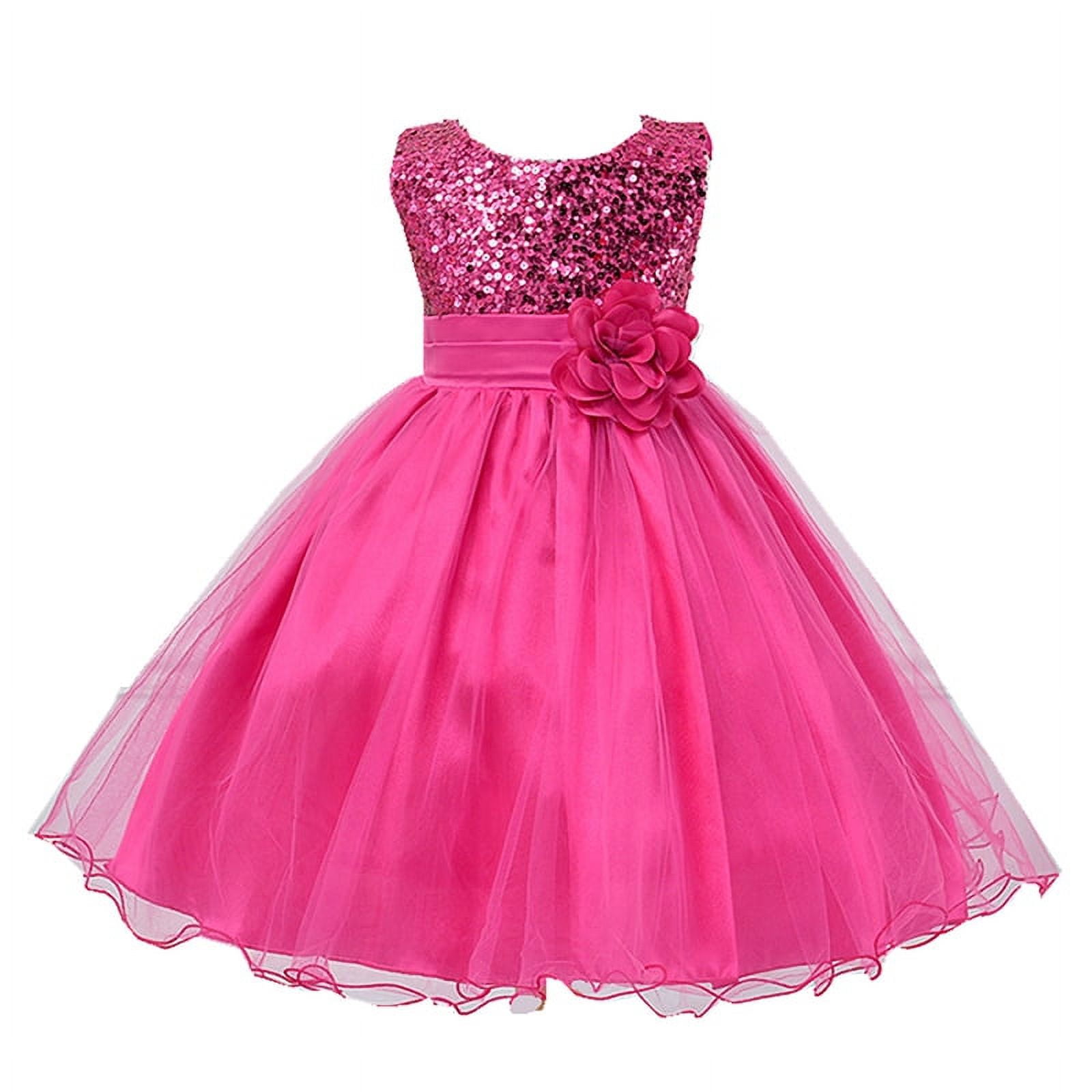 Uccdo Kids Girls Formal Dresses Flower Girl Sequin Tulle Party Prom ...