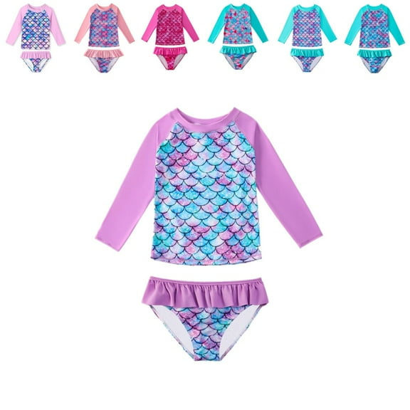 Uccdo Kids Girls Two-Pieces Swimsuits Swimwear Children Beach Wear Swimming Bathing Suit 2-10Y