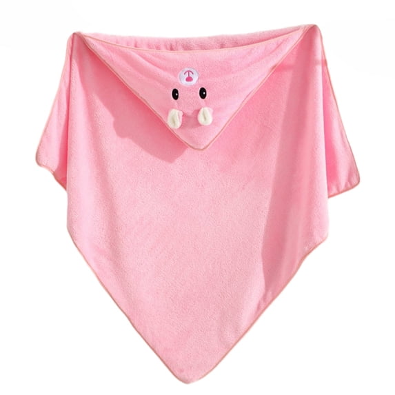 Uccdo Kids Hooded Cartoon Bunny Bear Elephant Cat Dog Coral Fleece Bath Towel with C