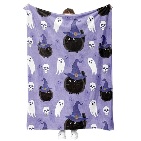 Uccdo Kids Thanksgiving Halloween Throw Blanket Cute Ghost Pumpkin Flannel Fleece Throw Blankets Birthday Holiday Gift