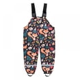 thumbnail image 1 of Uccdo Kids Waterproof Rain Pants Rainwear, Boys Girls Outdoor Suspender Rain Bibs, Children's Cartoon Printed Lightweight Rain Mud Pants, Size 2-11 Years, 1 of 8