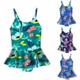 Uccdo Little Girls OnePiece Swimsuits, Toddler Girl Ruffled Skirt