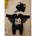 thumbnail image 1 of Uccdo My First Halloween Outfits Newborn Baby Boy Girl Bat Skeleton Print Bodysuit Infants Hoodie Romper Jumpsuit, 1 of 8