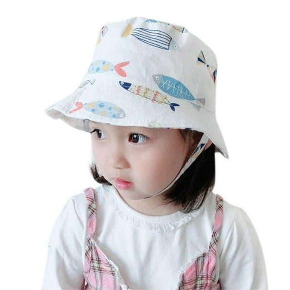 Uccdo Summer Baby Boys Girls Cartoon Print Bucket Hats Caps Toddler Wide Brim Sun Hat, 1-4T