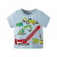thumbnail image 1 of Uccdo Summer Boys Cotton Short Sleeve Tee Shirt Breathable Kids Tops Boys Clothes Fashion Cartoon Car Tops,2-7 Years,1 Pc, 1 of 2