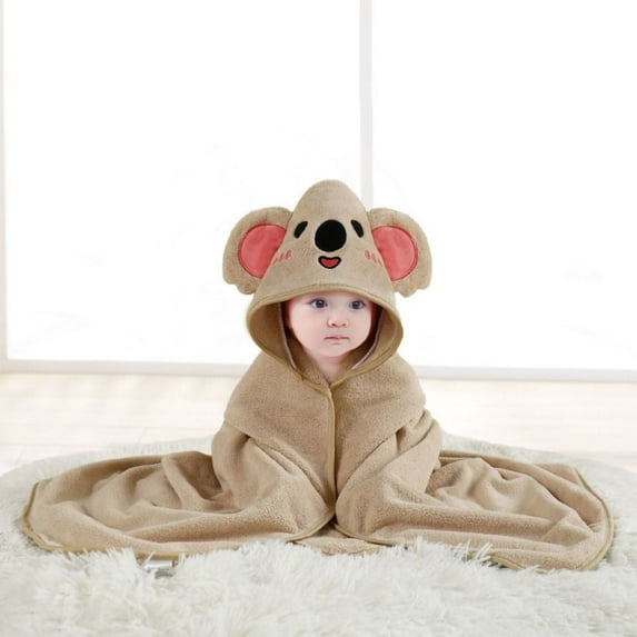 Uccdo Toddler Baby Boys Girls Hooded Bathrobes Cartoon Beach Towels Pool Bath Shower Wraps Towel Poncho, 31"x31", 0-4T