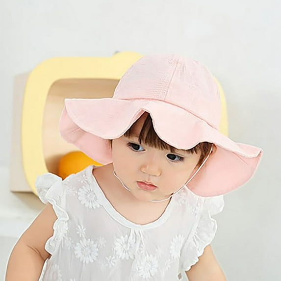 Uccdo Toddler Baby Girls Outdoor Bucket Hats Kids Summer Wide Brim Sun Hat Beach Bonnet Cap, 2-4T