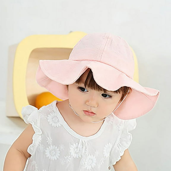 Uccdo Toddler Baby Girls Outdoor Bucket Hats Kids Summer Wide Brim Sun Hat Beach Bonnet Cap, 2-4T