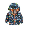 thumbnail image 1 of Uccdo Toddler Boys Hooded Jackets Coats Kids Casual Dinosaur Print Windbreaker Outerwear 3-7T, 1 of 6