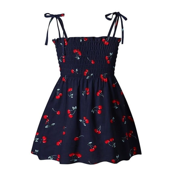 Uccdo Toddler Girls Casual Spaghetti Strap Sundress Kids Summer Floral Beach Wear Boho Dresses 2-7T